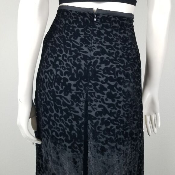 JR Nites By Caliendo Y2K 90s Flowy Sheer Velvet Pattern Party Prom Pants Size 10 - Picture 8 of 16